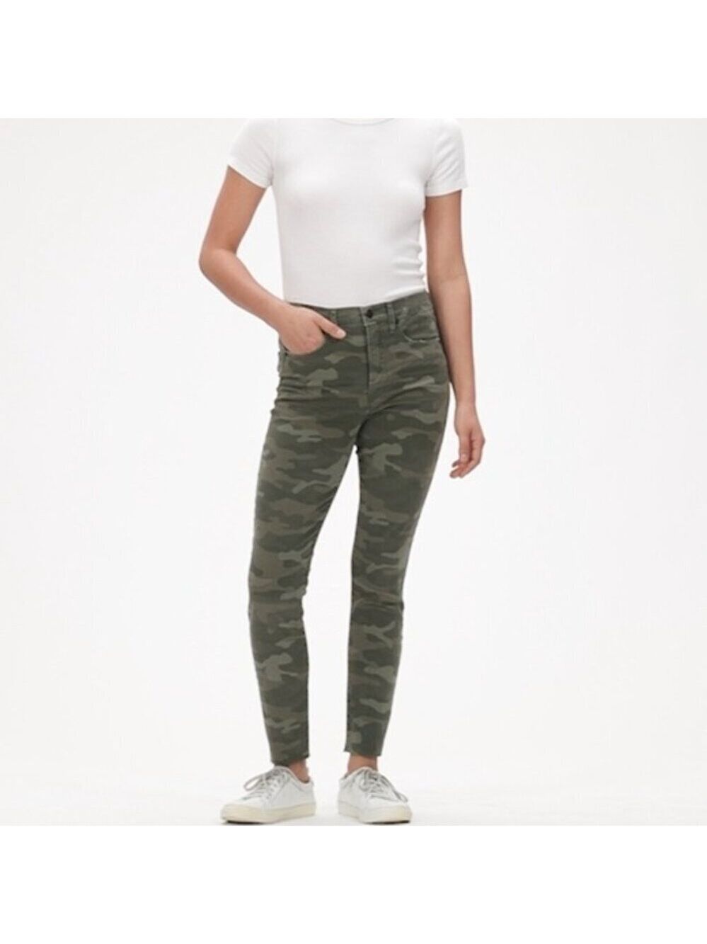 Gap High Rise True Skinny Ankle Jeans in Camo with Secret Smoothing Pockets 28